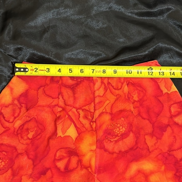Funky Flowy Watercolor Warm Color Wide-Leg Sheer  Pants by Night Lights, Size 4 - Picture 8 of 9